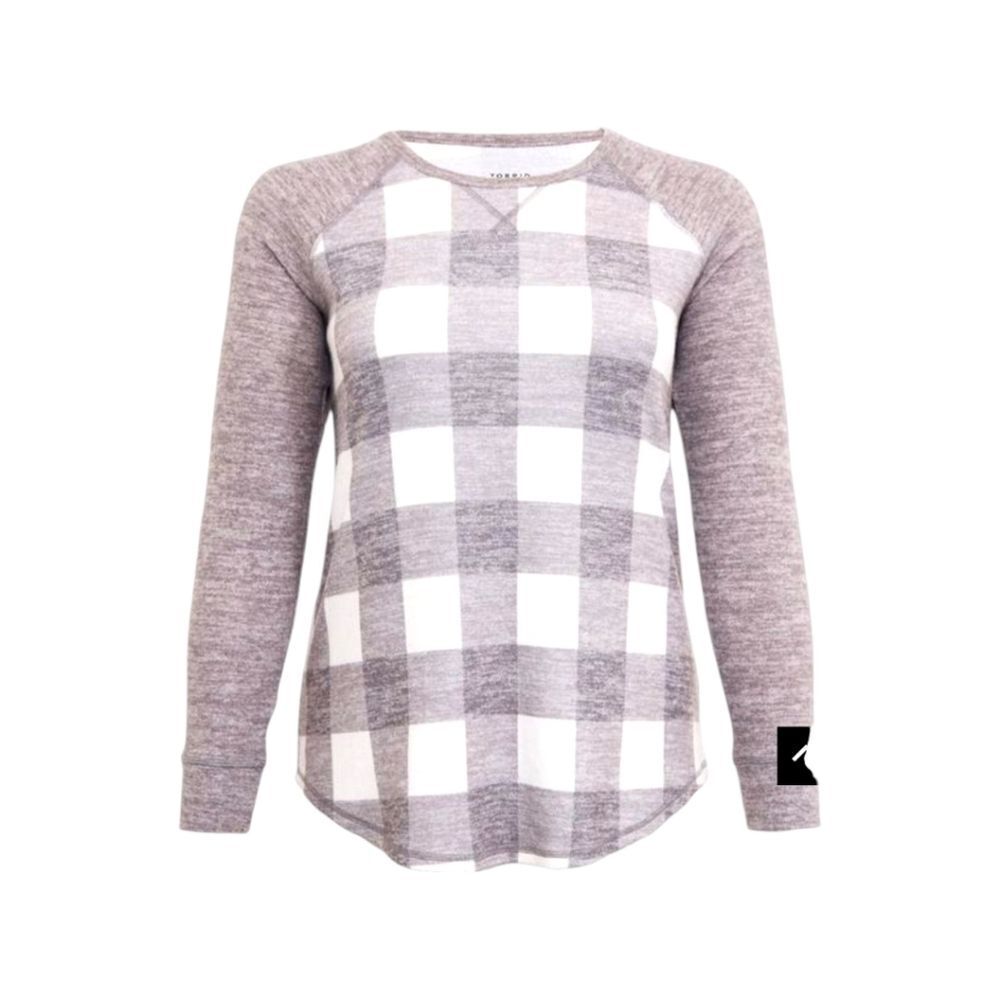 TORRID New Plus Size Super Soft Plush Raglan Plaid Sweatshirt 4X - Picture 3 of 16